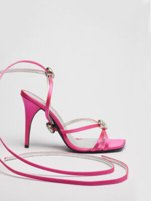 Cristalle sandales Hot Pink