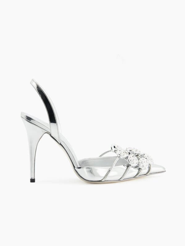 Cristalle Slingback Silver side view