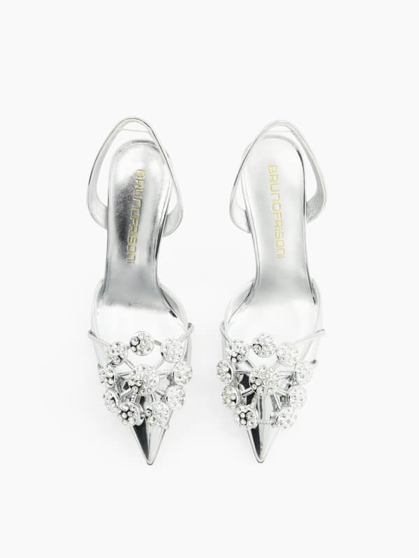 Cristalle Slingback Silver top view